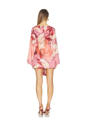 SEVEN WONDERS Kaeli Long Sleeve Mini Dress in Blush. Size M. Also in XS, S, L, XL.