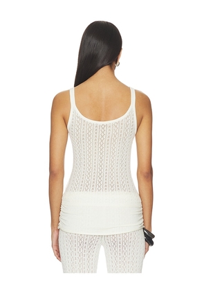 Tularosa Erin Pointelle Knit Tank in Ivory. Size XS. Also in XXS, S, M, L, XL.