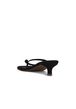 TKEES Julia Square Toe Suede Flip Flop in Black. Size 10. Also in 7, 9.