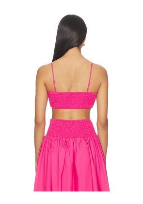 Susana Monaco Poplin Crop String Top in Pink. Size XS. Also in S, M, XL.