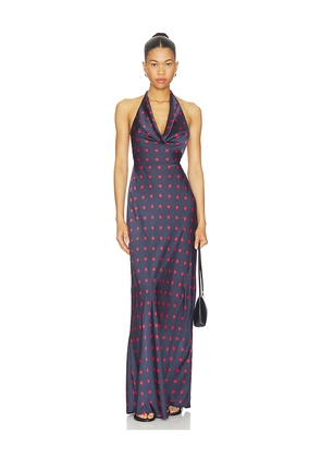 WeWoreWhat Cowl Halter Maxi Dress in Navy. Size L. Also in S, M, XS, XL.