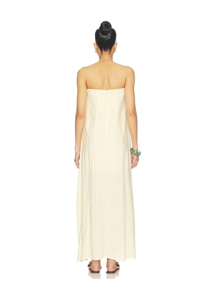 WeWoreWhat A Line Strapless Midi Dress in Yellow. Size S. Also in L, M, XL, XS.
