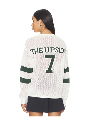 THE UPSIDE Fenway Sebastian Knit Crew Sweatshirt in Cream. Size XS. Also in S, M, L.