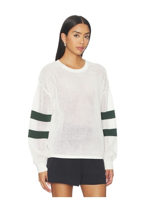 THE UPSIDE Fenway Sebastian Knit Crew Sweatshirt in Cream. Size XS. Also in S, M, L.
