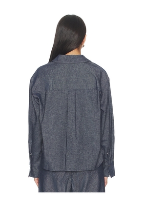 Vince Cropped Long Sleeve Shirt in Navy. Size XS. Also in L, M, S.