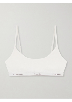 Calvin Klein Collection - Sienna Cotton-blend Balconette Bra - White - x small,small,medium,large