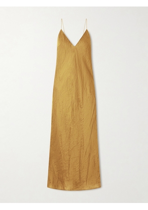 KHAITE - Taja Crinkled-voile Maxi Dress - Gold - x small,small,medium,large,x large