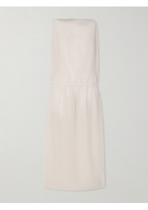 KHAITE - Tia Cotton And Silk-blend Midi Dress - Neutrals - US0,US2,US4,US6,US8,US10,US12