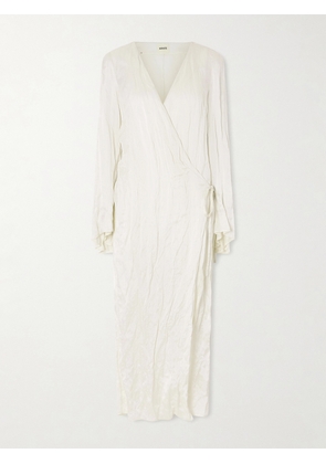 KHAITE - Rommi Crinkled-voile Midi Wrap Dress - Neutrals - US0,US2,US4,US6,US8,US10,US12