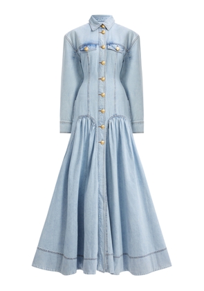Aje Tia Button-Front Denim Maxi Dress - Moda Operandi