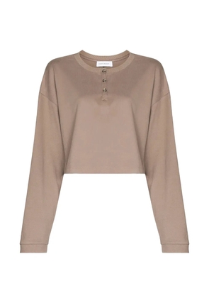Ninety Percent cropped crew neck sweatshirt - Brown