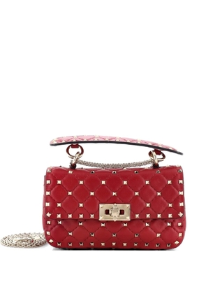 Valentino Garavani Pre-Owned Rockstud Spike Flap Bag Quilted Leather Small crossbody bag - Red