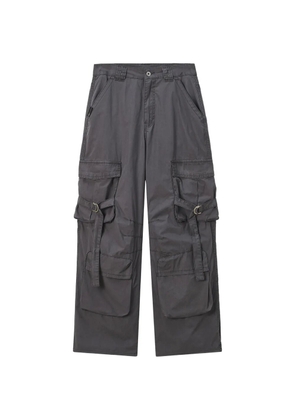 Musium Div. buckle-detail cotton trousers - Grey