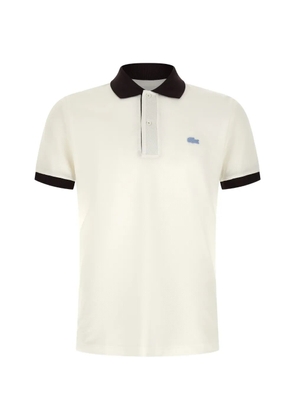 Lacoste logo-patch piqué polo shirt - White