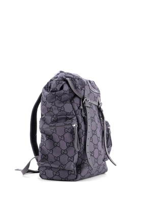 Gucci Pre-Owned Ripstop GG Fabric and Leather Large backpack - Grey