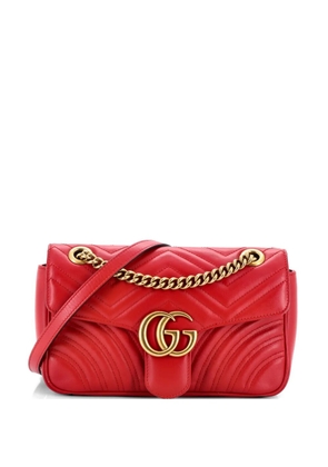 Gucci Pre-Owned GG Marmont Flap Bag Matelasse Leather Medium shoulder bag - Red