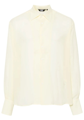 GCDS logo-embroidered georgette shirt - Yellow
