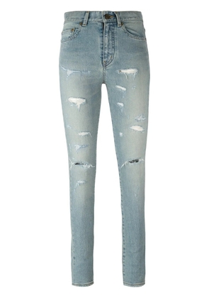 Saint Laurent destroyed skinny jeans - Blue