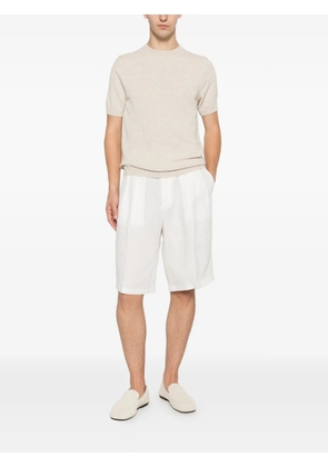 Jeordie's short-sleeve knitted sweater - Neutrals