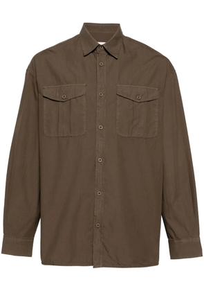 Emporio Armani classic-collar organic cotton shirt - Brown