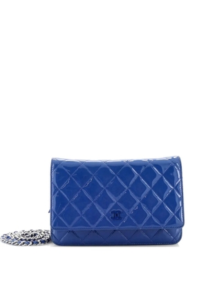 CHANEL Pre-Owned Wallet on Chain Quilted Patent crossbody bag - Blue