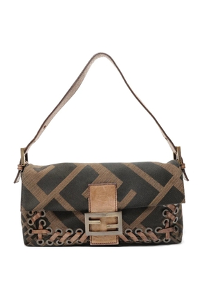 Fendi Pre-Owned 1999-2005 Mamma Baguette Zucca-monogram shoulder bag - Black