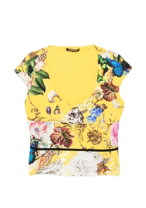 Roberto Cavalli Vintage 2000s floral-print top - Yellow