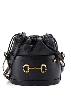Gucci Pre-Owned Horsebit 1955 Crossbody Bag Leather Small bucket bag - Black