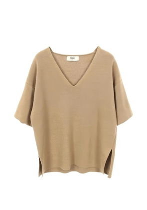 Fendi Pre-Owned V-neck knitted blouse - Neutrals