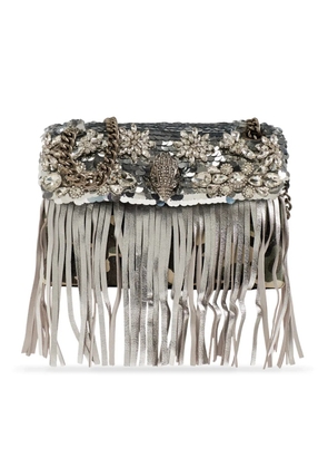 Kurt Geiger London medium Kensington fringe-trimmed shoulder bag - Green