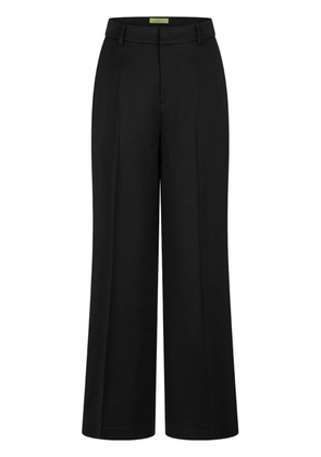 Shanghai Tang silk straight-leg trousers - Black