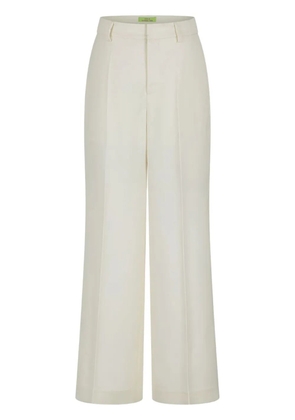 Shanghai Tang silk straight-leg trousers - White