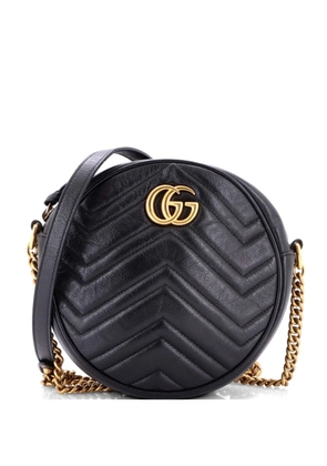 Gucci Pre-Owned GG Marmont Round Shoulder Bag Matelasse Leather Mini crossbody bag - Black