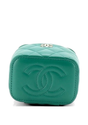 CHANEL Pre-Owned Classic Top Handle Vanity Case with Chain Quilted Lambskin Mini crossbody bag - Green