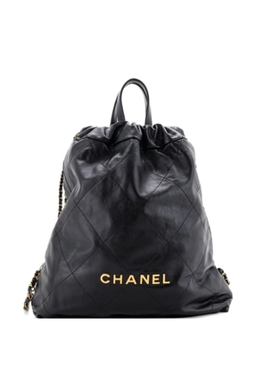 CHANEL Pre-Owned 22 Chain Quilted Calfskin Large backpack - Black