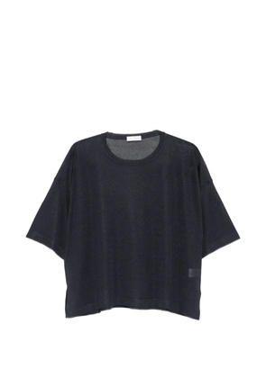 PANICALE sheer side-slit sweater - Blue