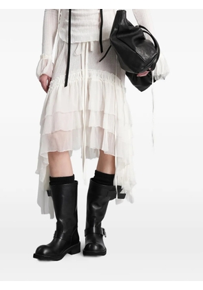 Ann Demeulemeester Bete tiered asymmetric skirt - White