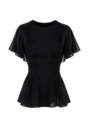 Chloé draped flutter-sleeve blouse - Black