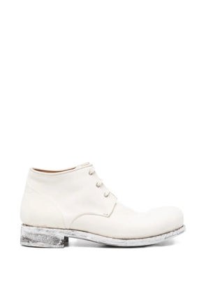 Ma+ lace-up leather boots - White