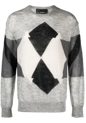 Neil Barrett argyle check-pattern jumper - Grey