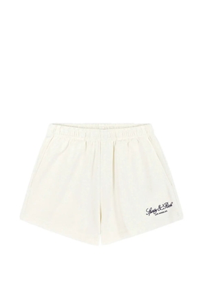 Sporty & Rich logo-print elasticated-waist shorts - Neutrals