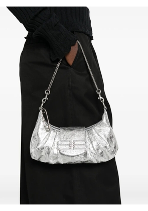 Balenciaga Pamela metallised-leather shoulder bag - Silver
