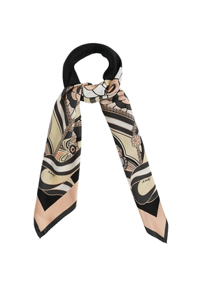 La DoubleJ floral-print silk scarf - Black