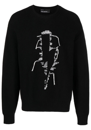 Neil Barrett bolt-motif cotton-blend jumper - Black