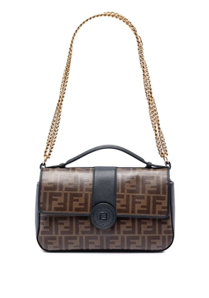 Fendi Pre-Owned 2010-2026 Zucca Crystal Double F Baguette satchel - Black