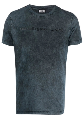 Diesel slogan-print cotton T-shirt - Blue