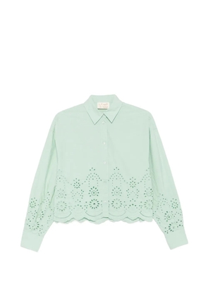 MC2 Saint Barth Oriane broderie-anglaise scalloped-hem shirt - Green