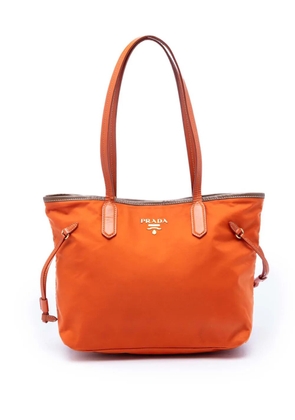 Prada Pre-Owned 2013-2026 Saffiano Trimmed Tessuto Open tote bag - Orange