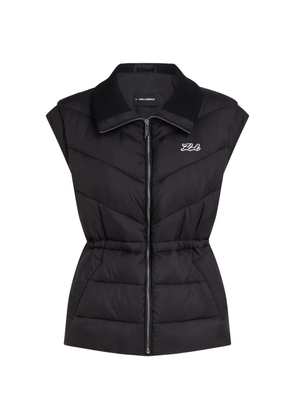 Karl Lagerfeld drawstring-waist quilted gilet - Black