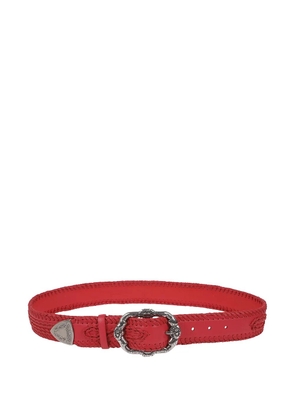 Ermanno Scervino braided floral-buckle belt - Red